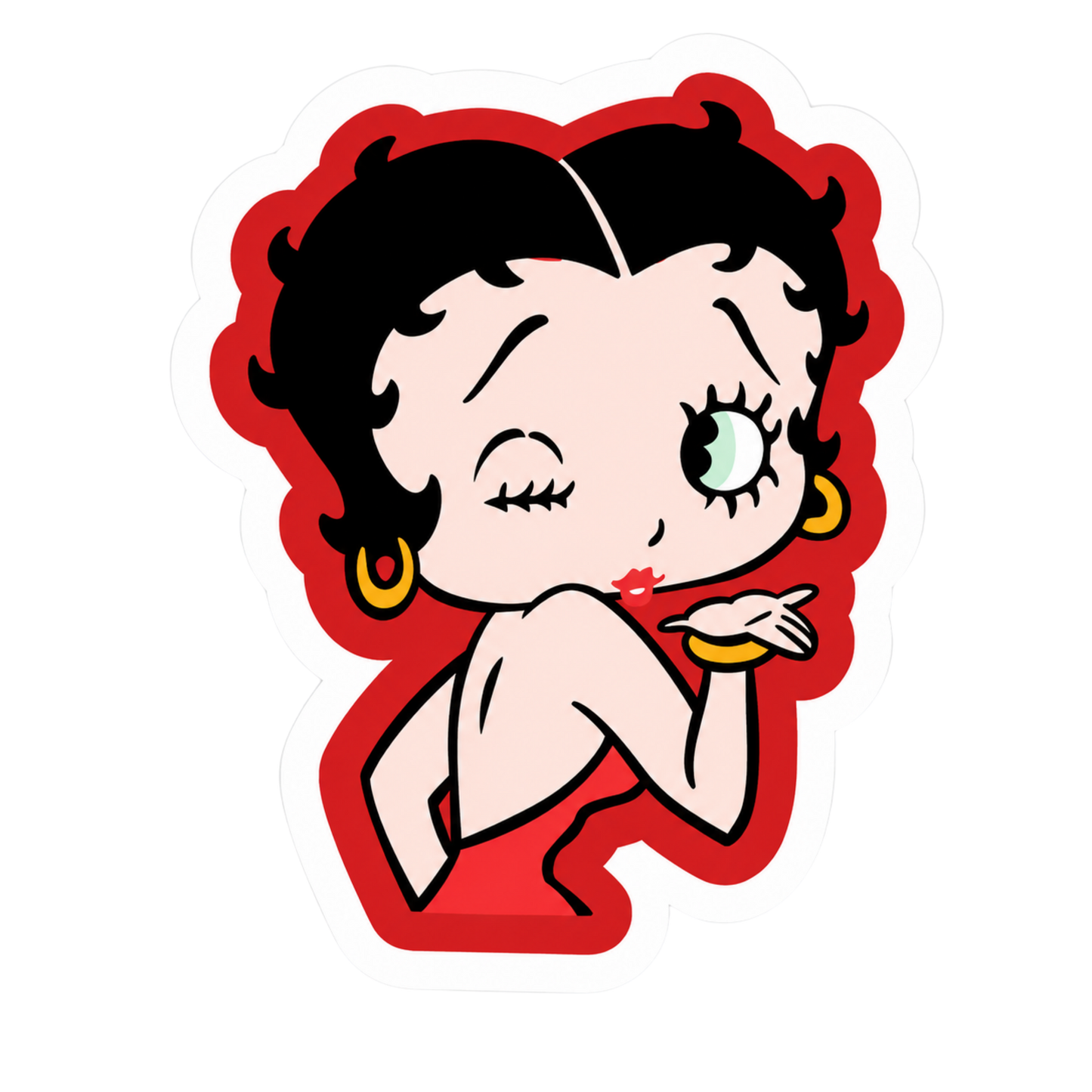 Flying Kiss Lady Biker Vinyl Sticker | Moto Sticker BD