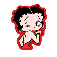 Flying Kiss Lady Biker Vinyl Sticker | Moto Sticker BD