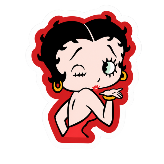 Flying Kiss Lady Biker Vinyl Sticker | Moto Sticker BD