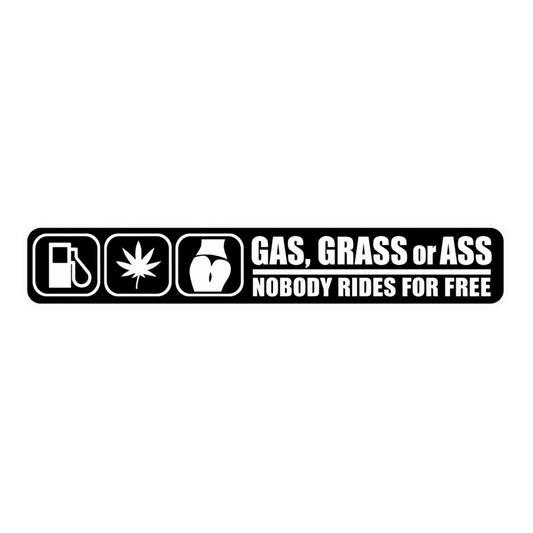 Gas Grass or Ass Funny Car Bumper Vinyl Sticker | Moto Sticker BD
