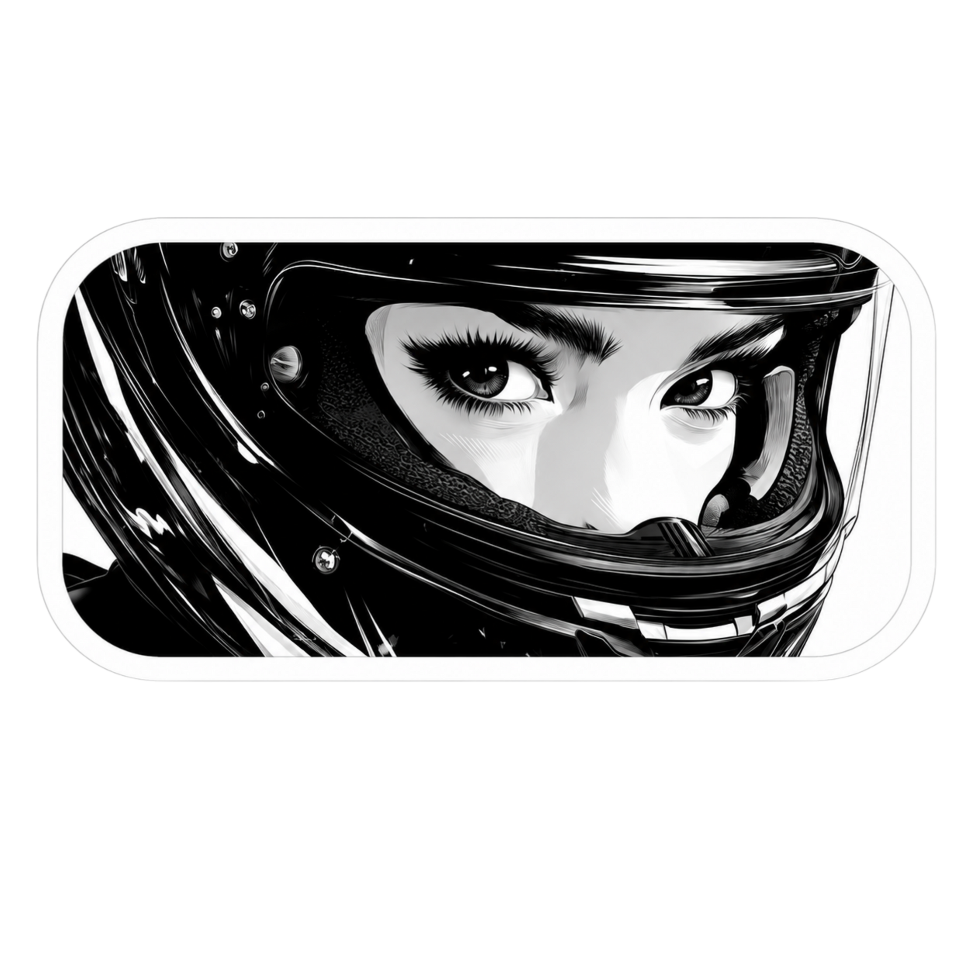 Girl Eyes Helmet Visor Lady Biker Vinyl Sticker | Moto Sticker BD