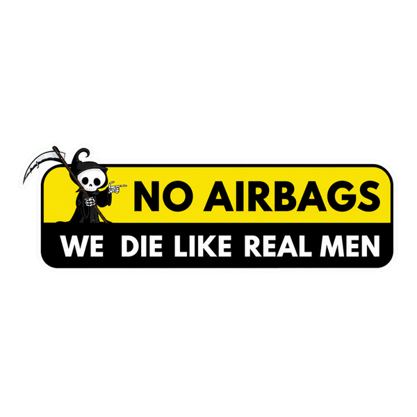 Grim Reaper No Airbags Warning Car Bumper Vinyl Sticker | Moto Sticker BD