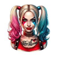 Harley Quinn Portrait Lady Biker Vinyl Sticker | Moto Sticker BD