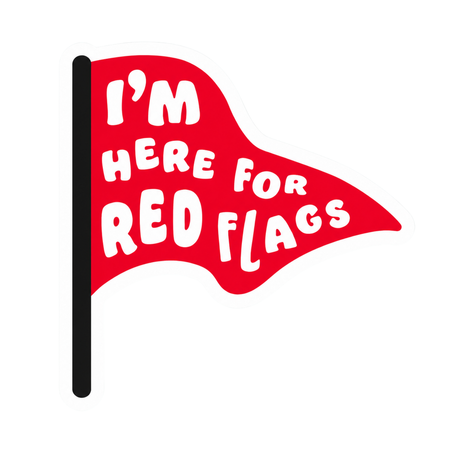 I'm Here For Red Flags Lady Biker Vinyl Sticker | Moto Sticker BD
