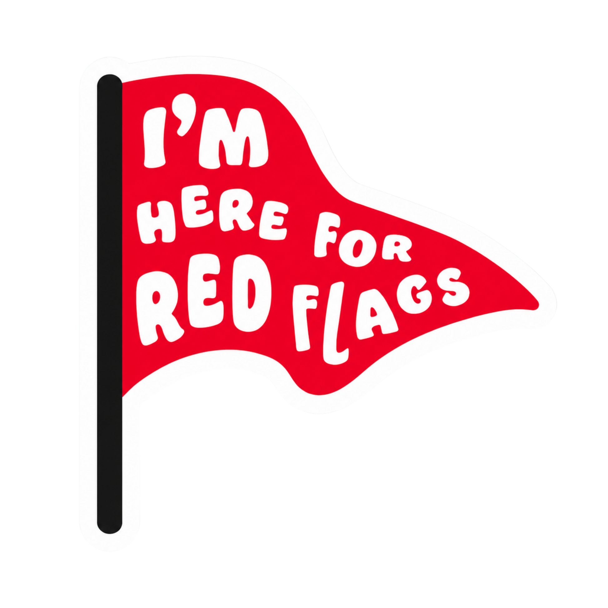 I'm Here For Red Flags Lady Biker Vinyl Sticker | Moto Sticker BD