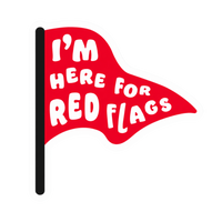 I'm Here For Red Flags Lady Biker Vinyl Sticker | Moto Sticker BD