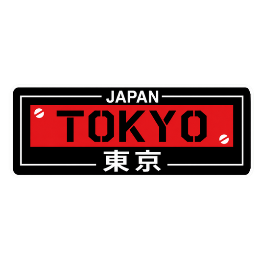 Japan Tokyo JDM License Plate Car Bumper Vinyl Sticker | Moto Sticker BD