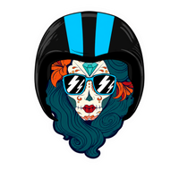 Neon Rider Girl Lady Biker Vinyl Sticker | Moto Sticker BD