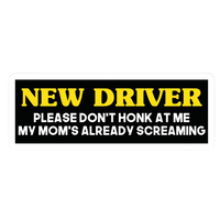 New Driver Moms Screaming Car Bumper Vinyl Sticker | Moto Sticker BD