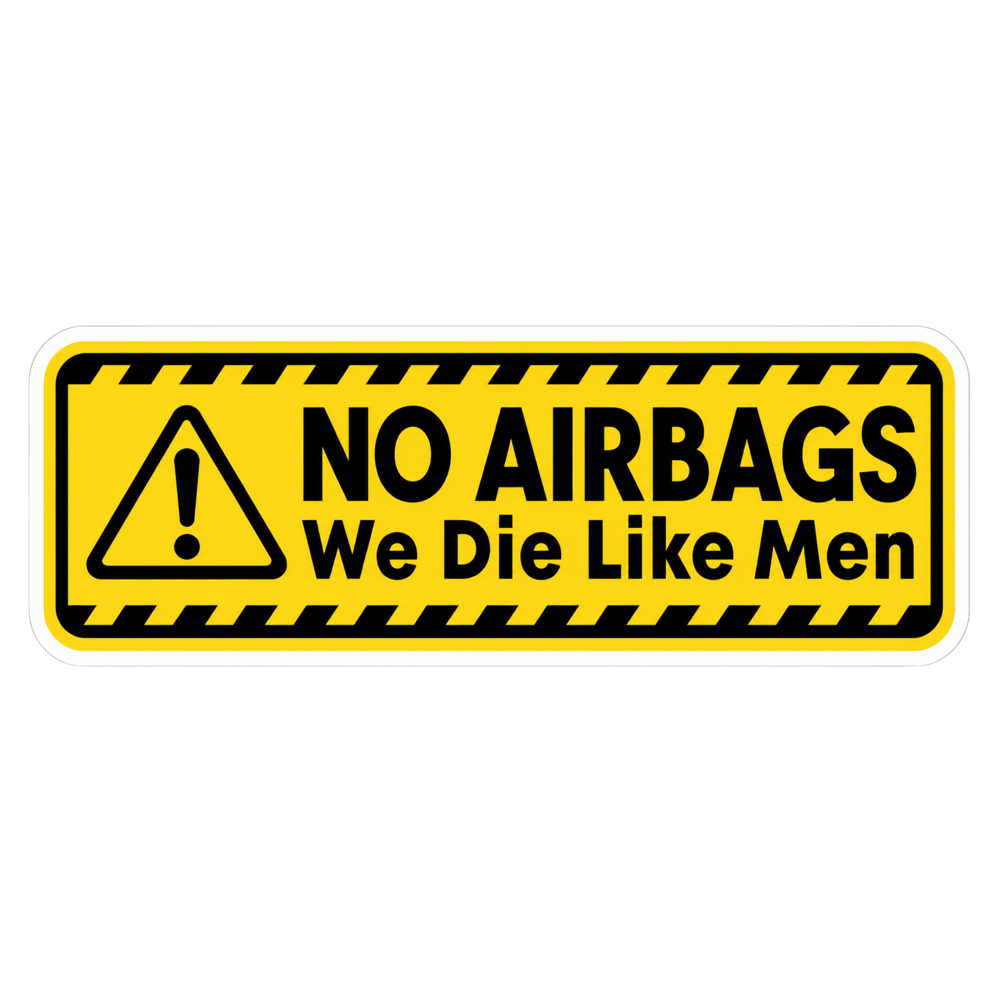No Airbags Yellow Warning Car Bumper Vinyl Sticker | Moto Sticker BD
