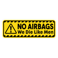 No Airbags Yellow Warning Car Bumper Vinyl Sticker | Moto Sticker BD