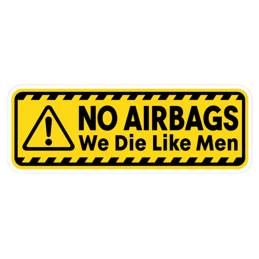 No Airbags Yellow Warning Car Bumper Vinyl Sticker | Moto Sticker BD
