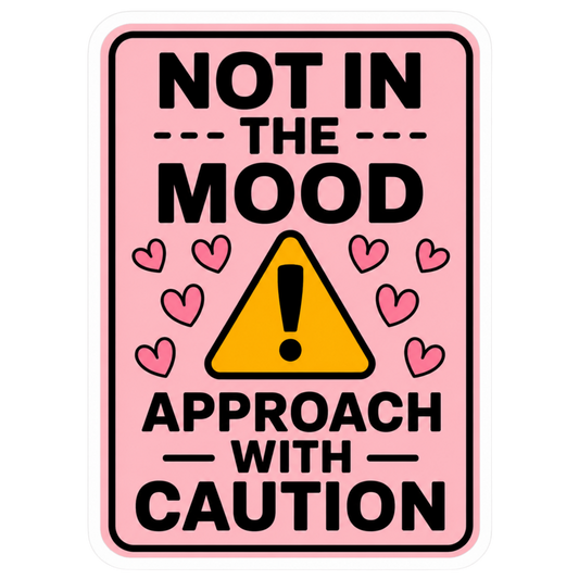 Not In The Mood Lady Biker Vinyl Sticker | Moto Sticker BD