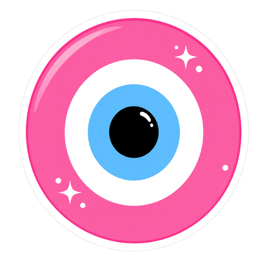 Pink Aura Circle Lady Biker Vinyl Sticker | Moto Sticker BD