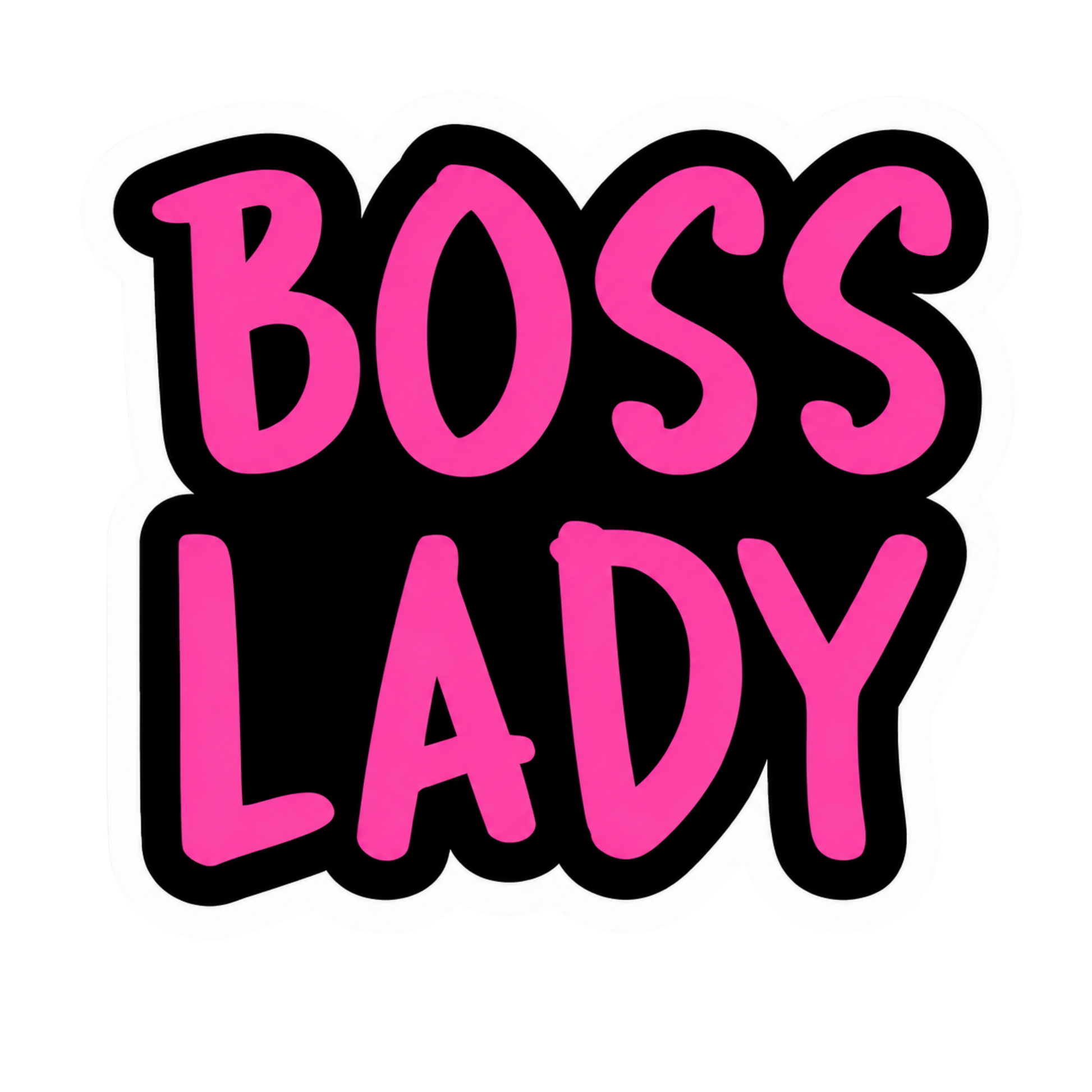 Pink Boss Lady Typography Lady Biker Vinyl Sticker | Moto Sticker BD