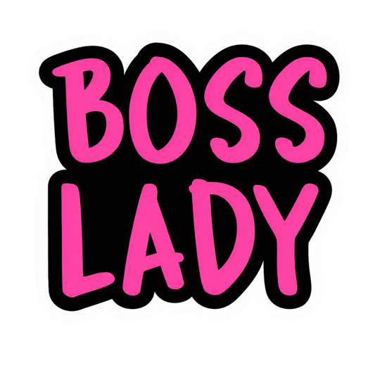 Pink Boss Lady Typography Lady Biker Vinyl Sticker | Moto Sticker BD