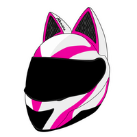 Pink Cat Ear Helmet Lady Biker Vinyl Sticker | Moto Sticker BD