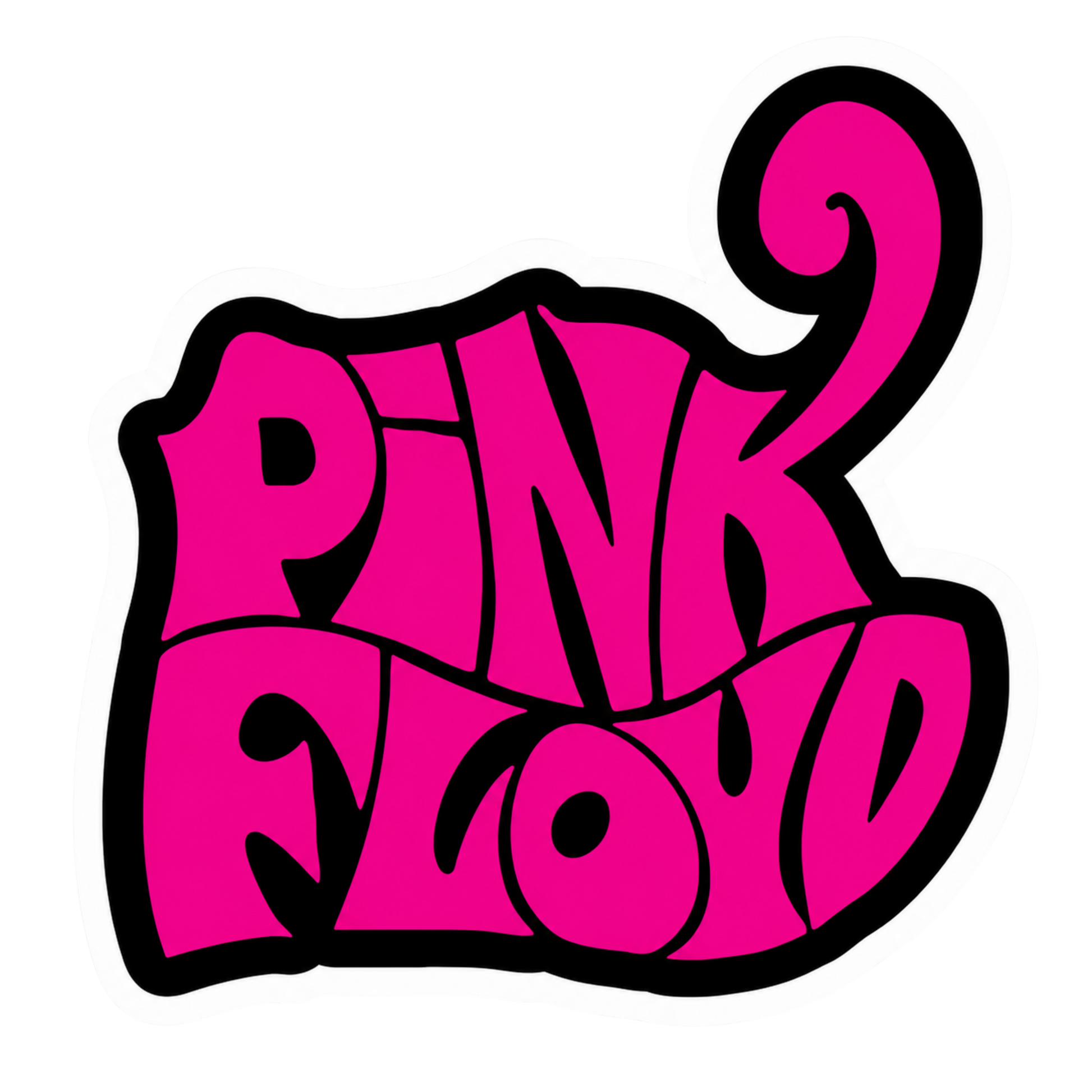 Pink Floyd Psychedelic Pink Logo Vinyl Sticker | Moto Sticker BD