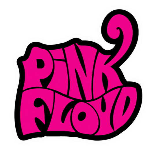 Pink Floyd Psychedelic Pink Logo Vinyl Sticker | Moto Sticker BD