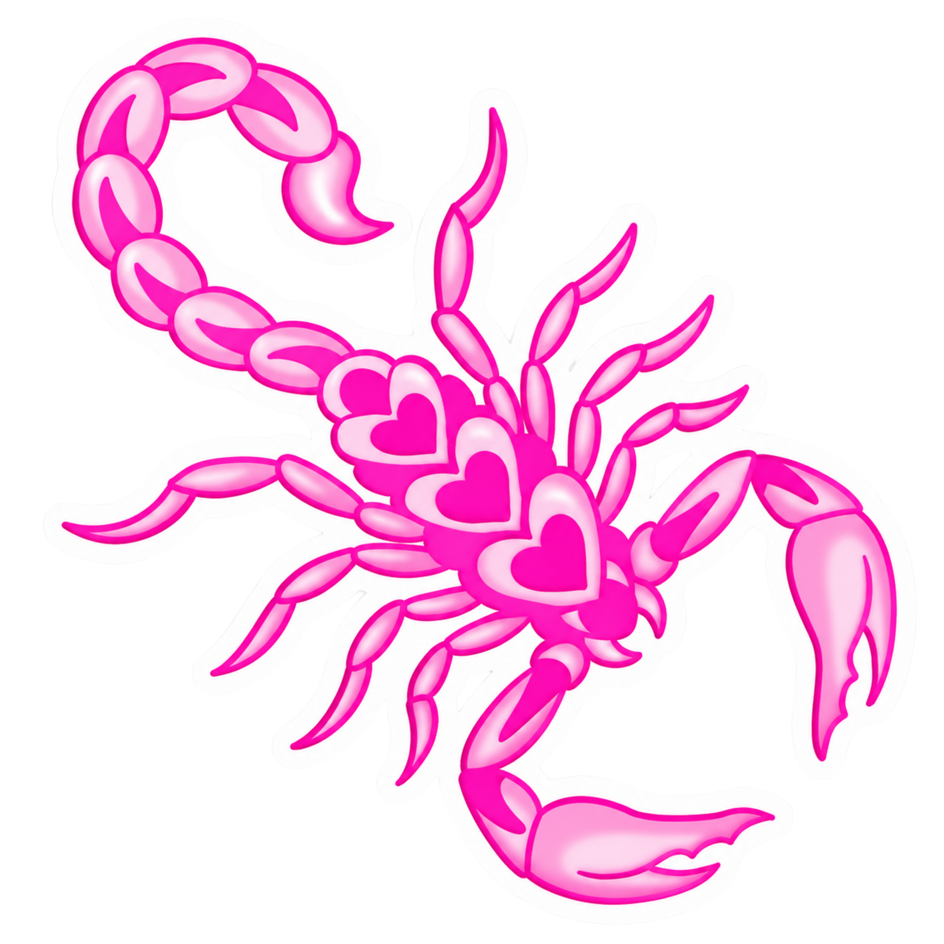 Pink Heart Scorpion Lady Biker Vinyl Sticker | Moto Sticker BD