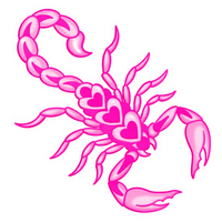 Pink Heart Scorpion Lady Biker Vinyl Sticker | Moto Sticker BD