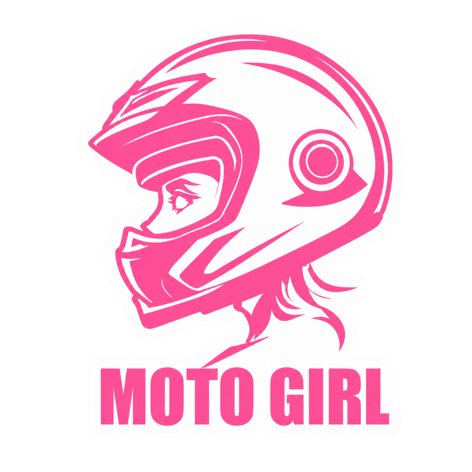 Pink Moto Girl Logo Lady Biker Vinyl Sticker | Moto Sticker BD