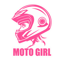 Pink Moto Girl Logo Lady Biker Vinyl Sticker | Moto Sticker BD