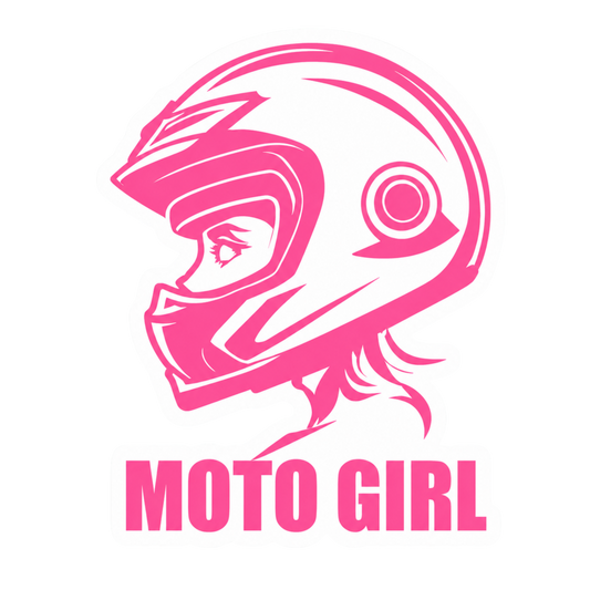 Pink Moto Girl Logo Lady Biker Vinyl Sticker | Moto Sticker BD