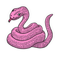 Pink Serpent Style Lady Biker Vinyl Sticker | Moto Sticker BD