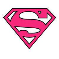 Pink Supergirl Diamond Logo Lady Biker Vinyl Sticker | Moto Sticker BD