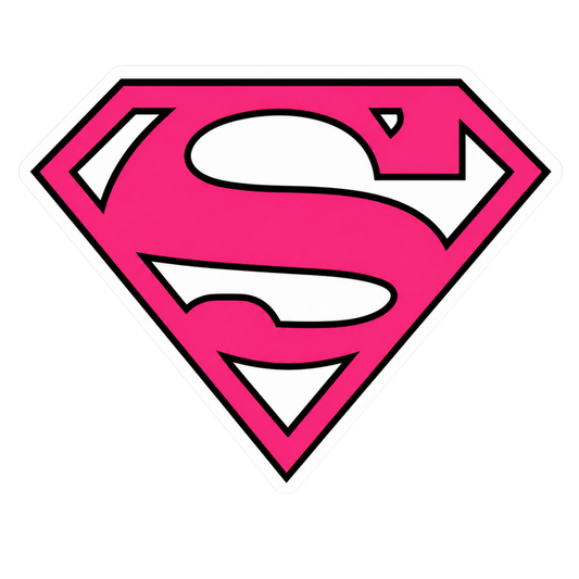 Pink Supergirl Diamond Logo Lady Biker Vinyl Sticker | Moto Sticker BD