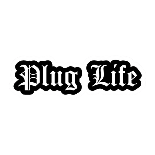 Plug Life Gothic Text Vinyl Sticker | Moto Sticker BD