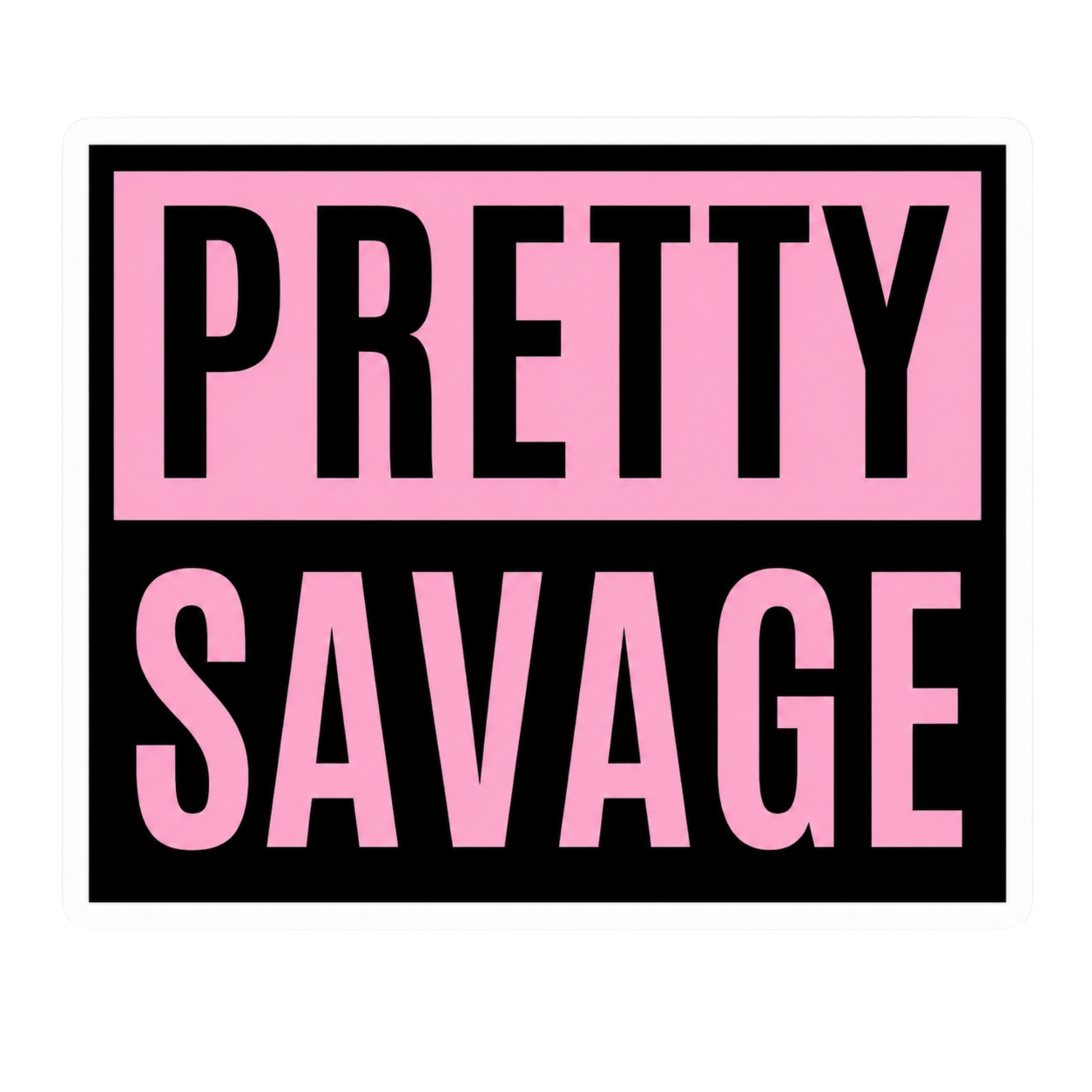Pretty Savage Block Text Lady Biker Vinyl Sticker | Moto Sticker BD