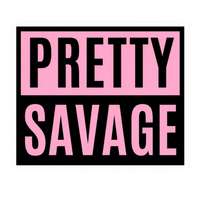 Pretty Savage Block Text Lady Biker Vinyl Sticker | Moto Sticker BD