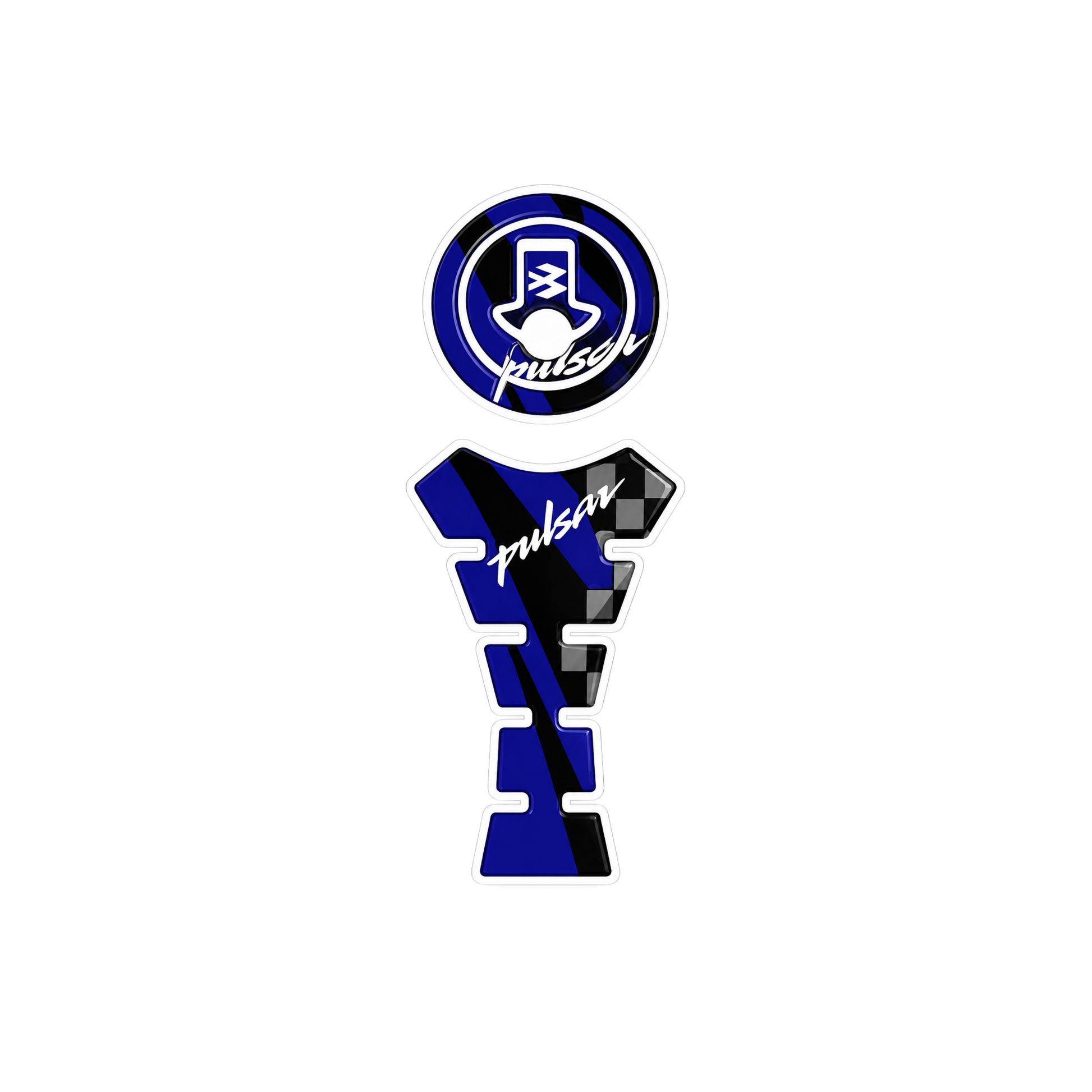 Pulsar Blue Stripe Tank Pad Vinyl Sticker | Moto Sticker BD