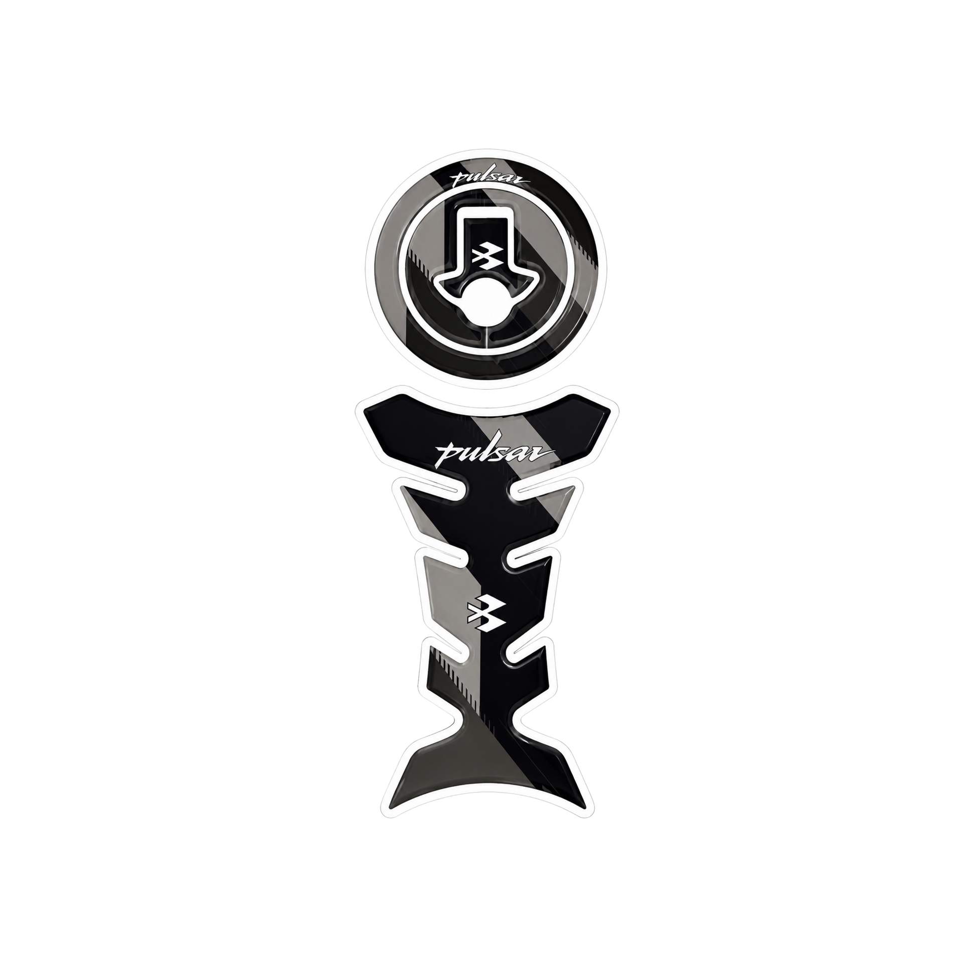 Pulsar Silver Shadow Tank Pad Sticker | Moto Sticker BD
