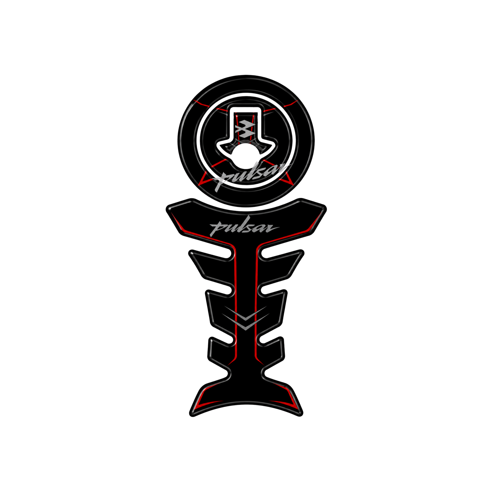 Pulsar Stealth Red Outline Tank Pad Sticker | Moto Sticker BD