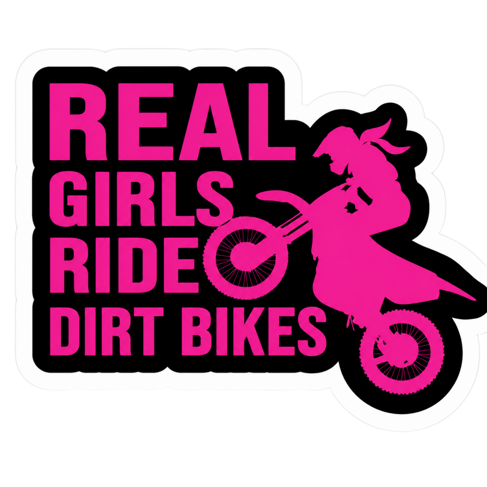 Real Girls Ride Dirt Bikes Lady Biker Vinyl Sticker | Moto Sticker BD