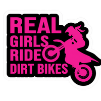 Real Girls Ride Dirt Bikes Lady Biker Vinyl Sticker | Moto Sticker BD