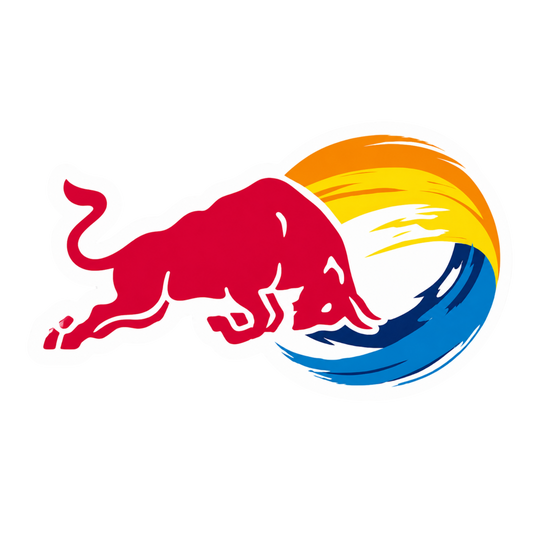 Red Bull Graphic Logo Vinyl Sticker | Moto Sticker BD