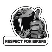 Respect For Bikers Thumbs Up Vinyl Sticker | Moto Sticker BD