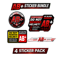 Safety Blood Group Sticker Bundle – 4 PCS | Premium Waterproof Vinyl Decals