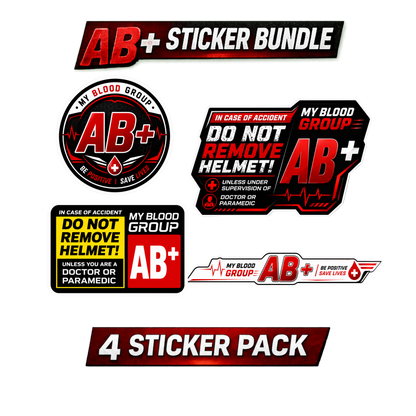 Safety Blood Group Sticker Bundle – 4 PCS | Premium Waterproof Vinyl Decals