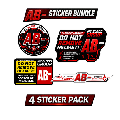 Safety Blood Group Sticker Bundle – 4 PCS | Premium Waterproof Vinyl Decals