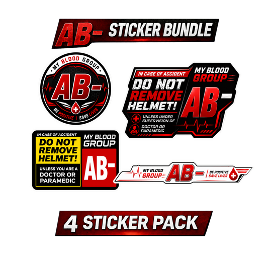 Safety Blood Group Sticker Bundle – 4 PCS | Premium Waterproof Vinyl Decals