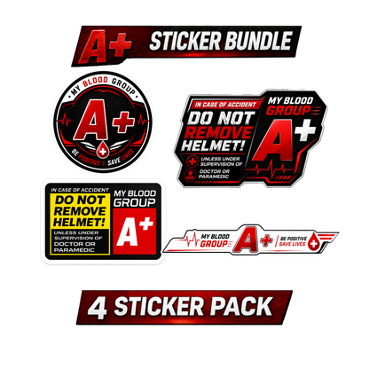 Safety Blood Group Sticker Bundle – 4 PCS | Premium Waterproof Vinyl Decals