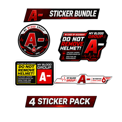 Safety Blood Group Sticker Bundle – 4 PCS | Premium Waterproof Vinyl Decals