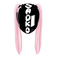 Saoko Pigtail Helmet Lady Biker Vinyl Sticker | Moto Sticker BD