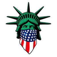 Statue of Liberty USA Bandana Vinyl Sticker | Moto Sticker BD