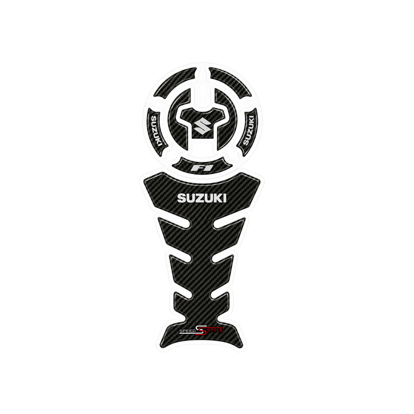 Suzuki FI Carbon Black Tank Pad Sticker Ambush Vinyl Sticker | Moto Sticker BD